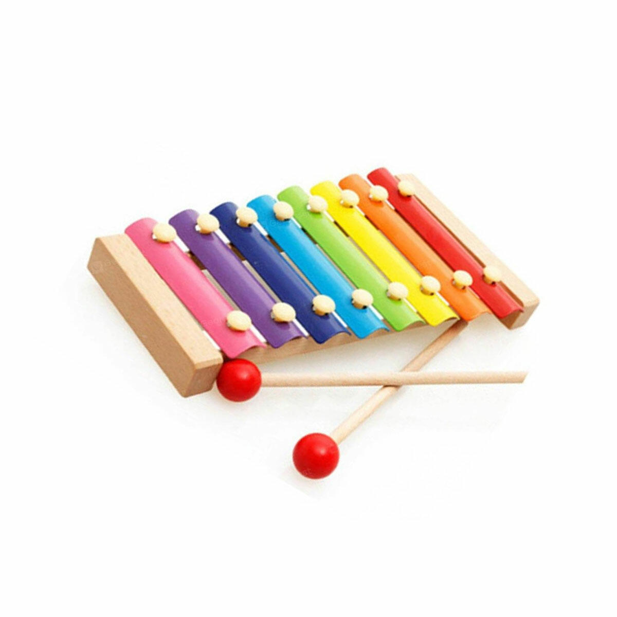 Ahşap Ksilofon 8 Notalı | Ritim ve El-Göz Koordinasyonunu Geliştiren Metal Plakalı Müzik Aleti