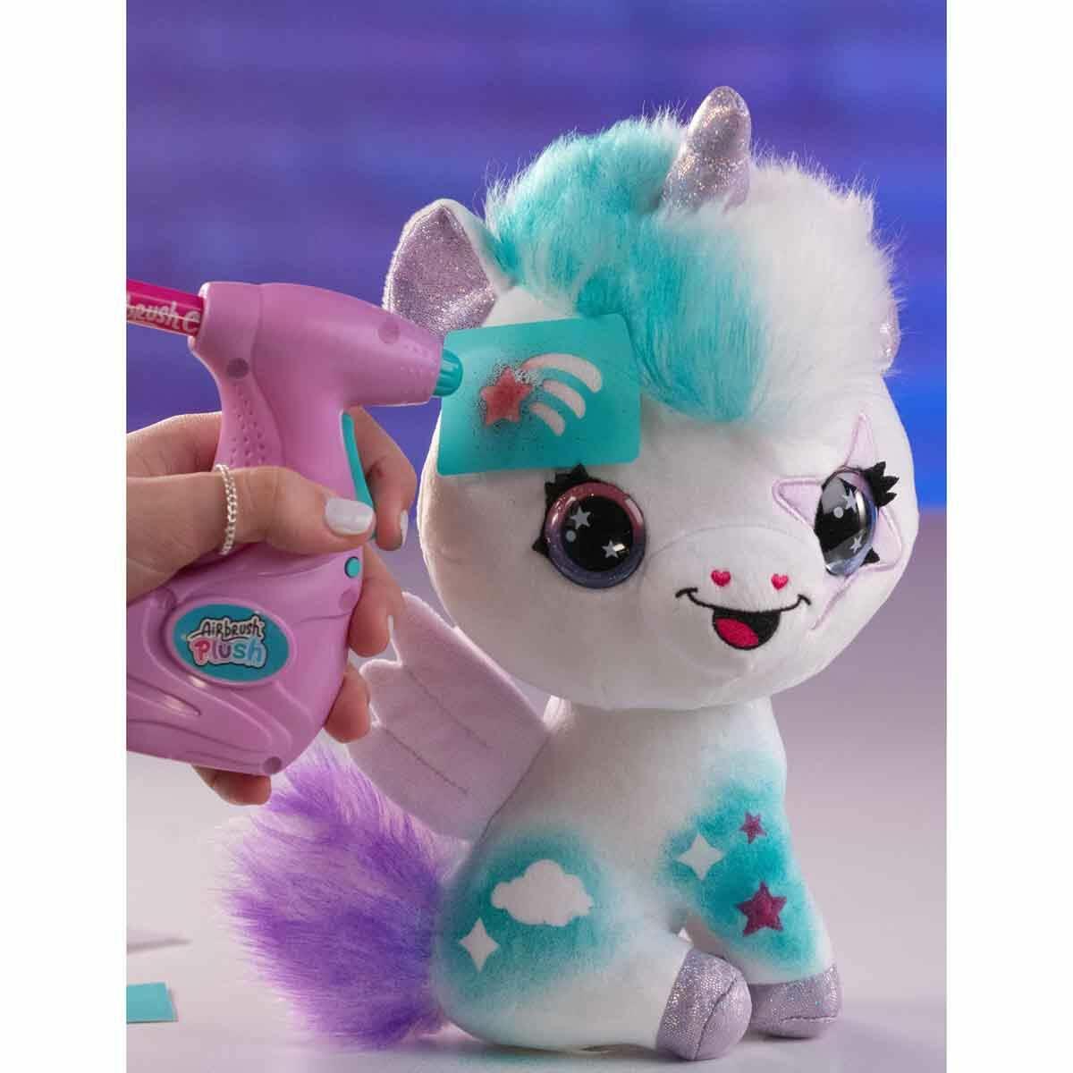 Airbrush Plush Karanlıkta Parlayan Sihirli Unicorn | Kendin Tasarla DIY Pelüş Seti | Yıkanabilir Ve Yeniden Boyanabilir Figür