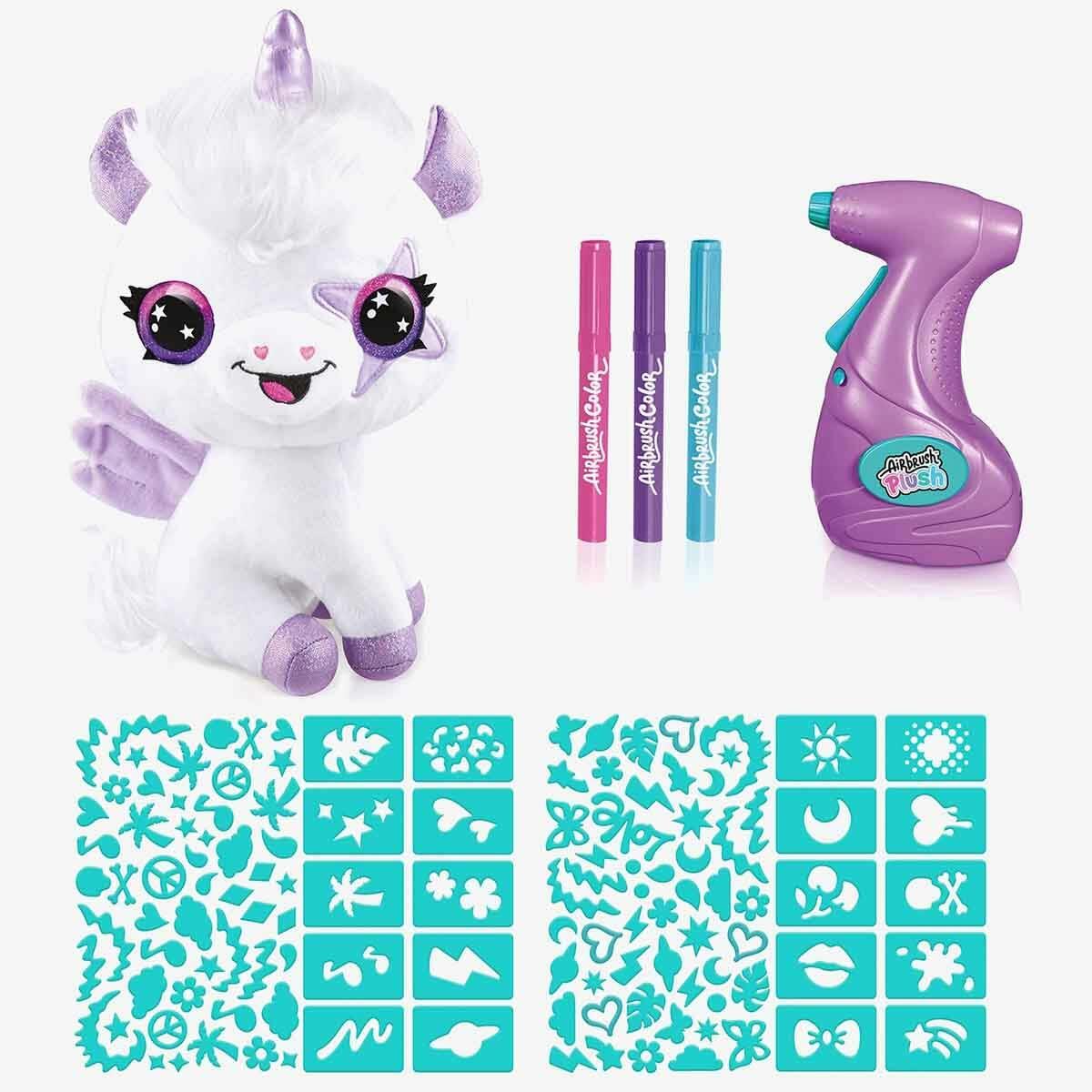 Airbrush Plush Karanlıkta Parlayan Sihirli Unicorn | Kendin Tasarla DIY Pelüş Seti | Yıkanabilir Ve Yeniden Boyanabilir Figür