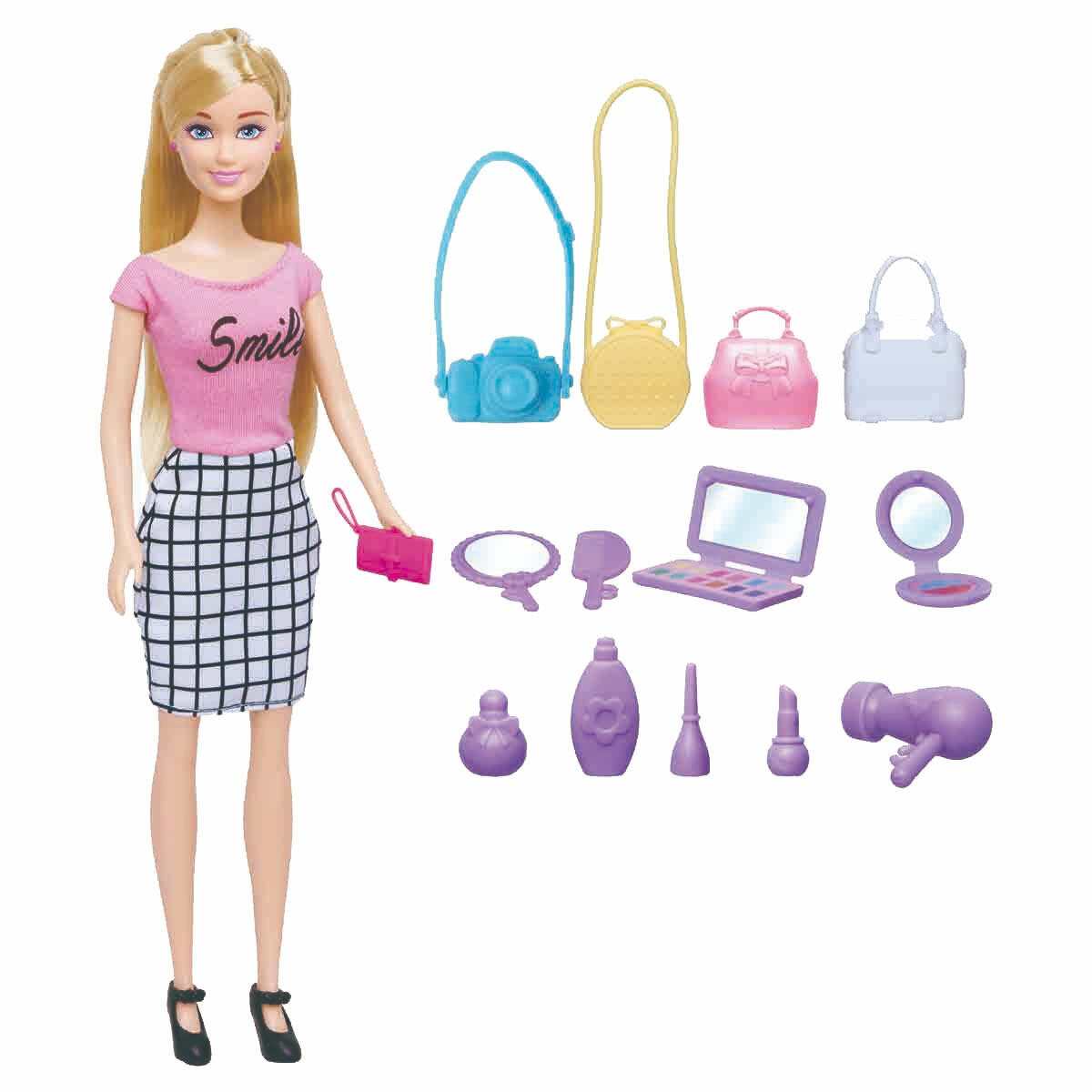 Alisha Fashion Aksesuar Seti | 29 cm Moda Bebeği ve 10 Parça Aksesuar | Eğitici Güzellik ve Stil Oyun Seti