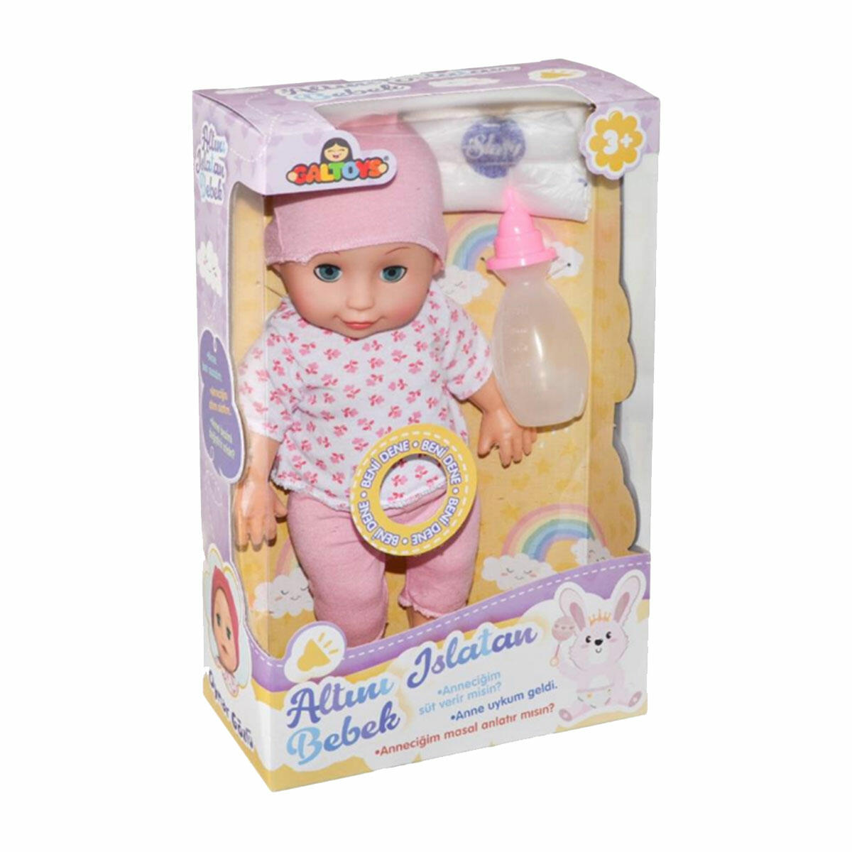 Altını Islatan Et Bebek 33 cm | 9 Farklı Cümle Konuşan Sesli Bebek | Su İçen ve Hareketli Gözlü Eğitici Evcilik Seti