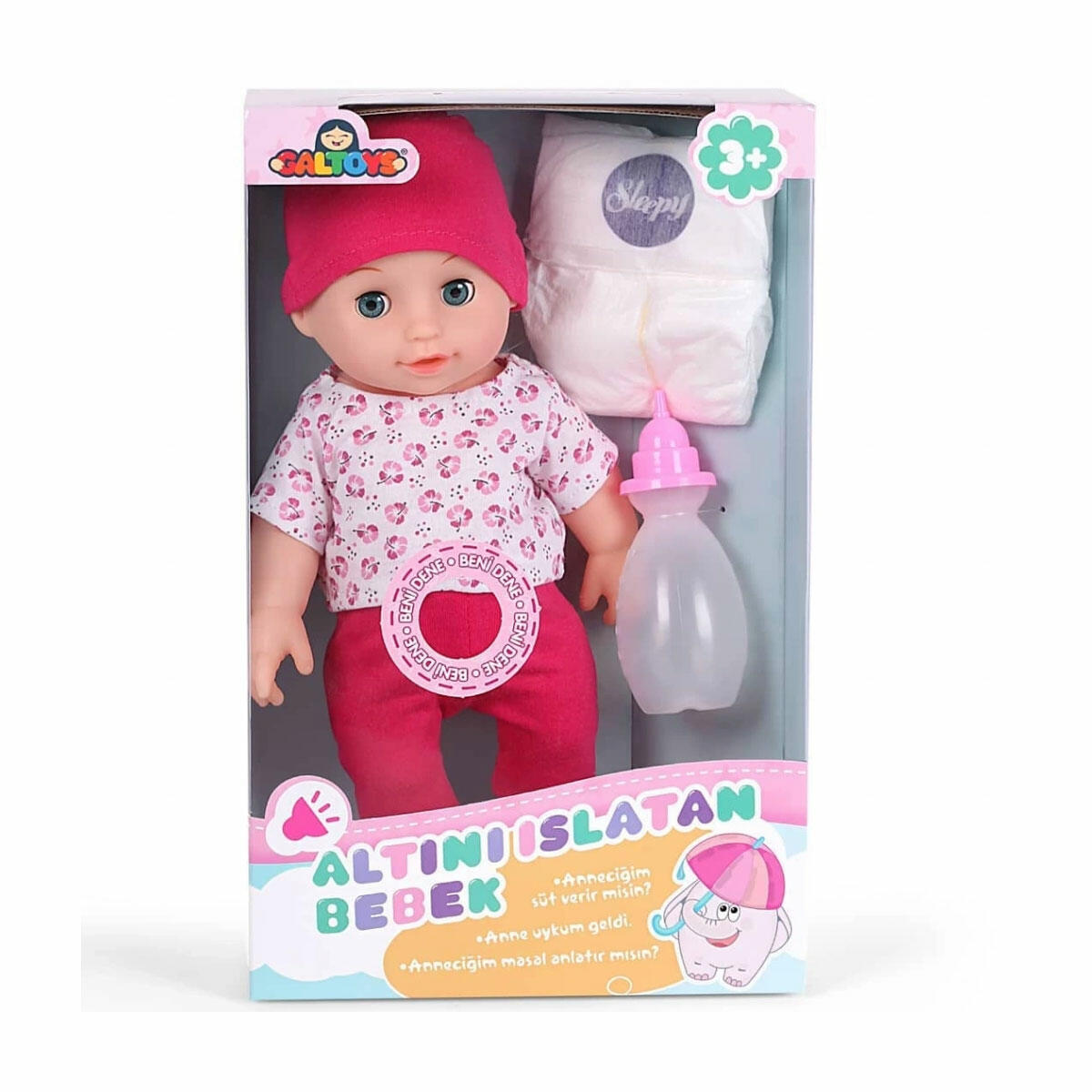 Altını Islatan Et Bebek 33 cm | 9 Farklı Cümle Konuşan Sesli Bebek | Su İçen ve Hareketli Gözlü Eğitici Evcilik Seti
