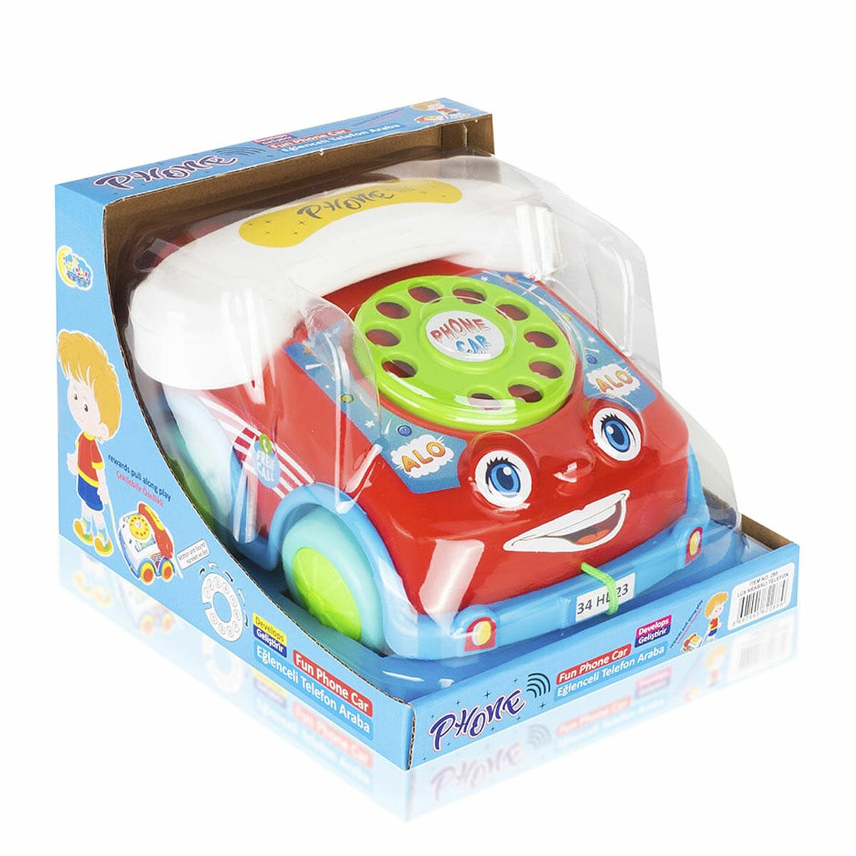 Arabalı Lüx Çevirmeli Telefon | Nostaljik Eğitici Çocuk Telefonu | Araba Tasarımlı Kadranlı İlk Telefonum