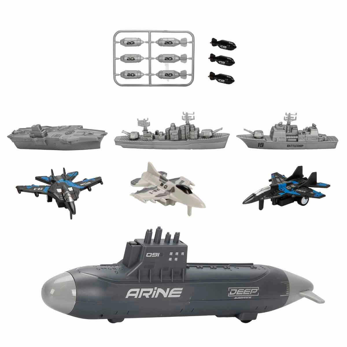 Askeri Donanma Oyun Seti | Savaş Gemisi, Jet ve Füze İçeren Kapsamlı Aksiyon Seti
