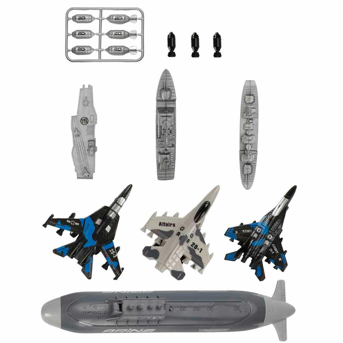Askeri Donanma Oyun Seti | Savaş Gemisi, Jet ve Füze İçeren Kapsamlı Aksiyon Seti
