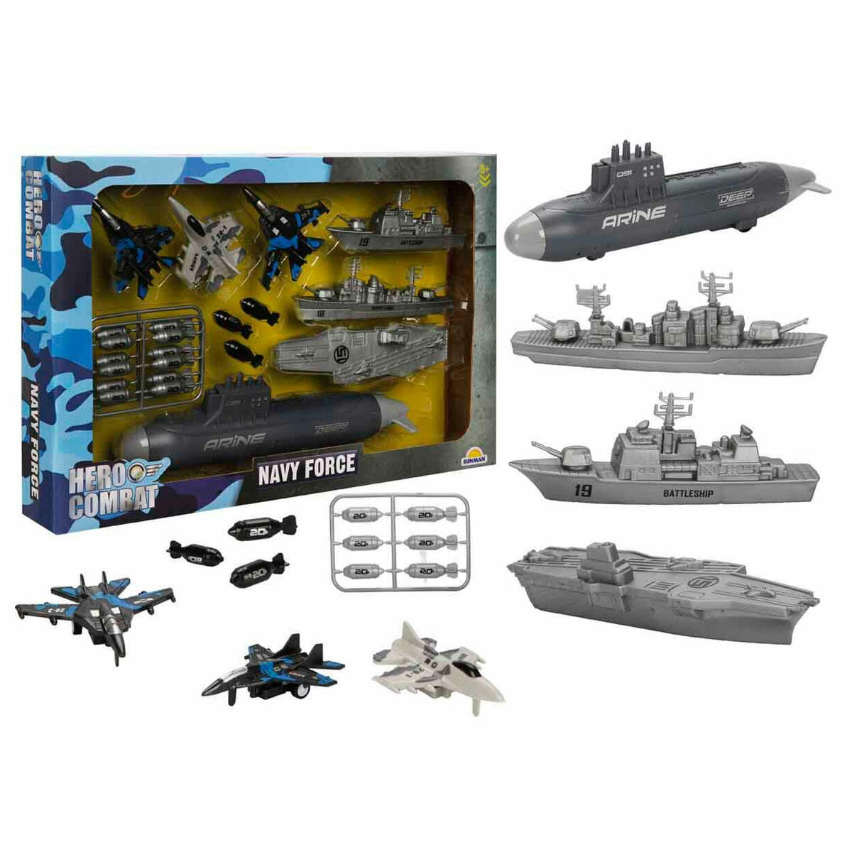 Askeri Donanma Oyun Seti | Savaş Gemisi, Jet ve Füze İçeren Kapsamlı Aksiyon Seti