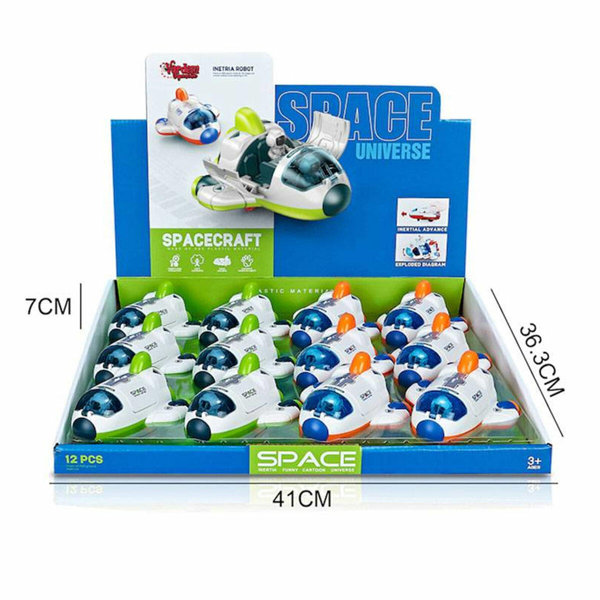 Sürtmeli Astronotlu Uzay Mekiği | 3+ Yaş Eğitici Uzay Keşif Oyuncağı | Pilsiz Hareketli Mekik ve Astronot Figür Seti