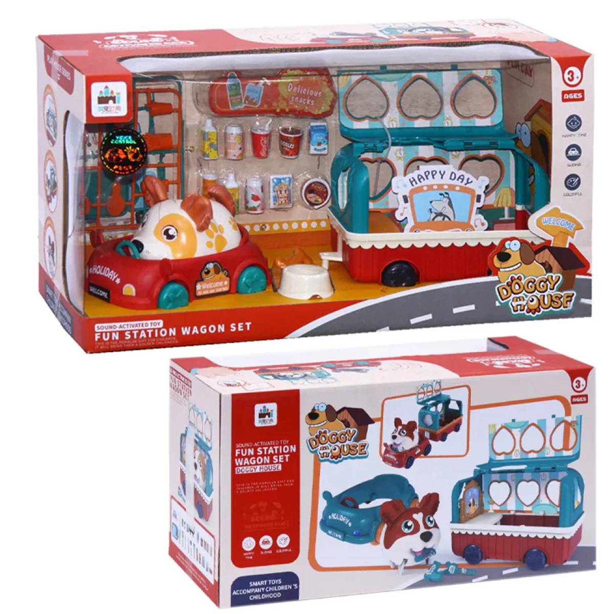 Sesli Sevimli Köpek ve Eğlenceli Vagon Set