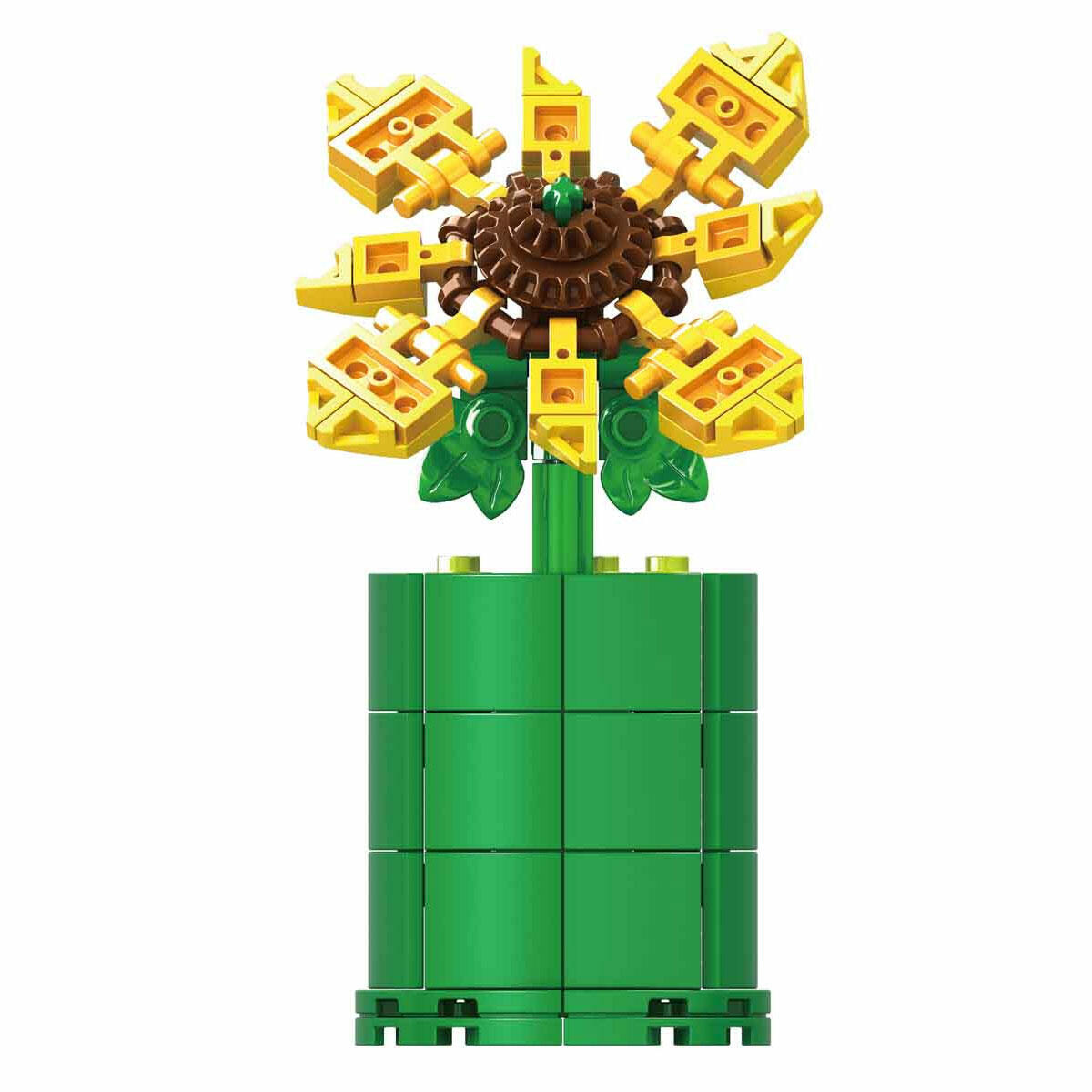 Flower Set Ayçiçeği Buketi 110 Parça | Dekoratif Çiçek Yapım Seti | Saksılı Solmayan Ayçiçeği Yapım Blokları