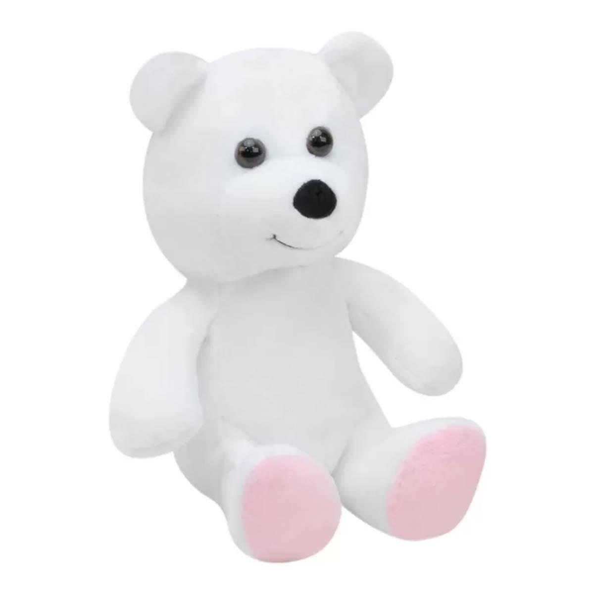 Ayı 15 cm Beyaz | Kar Beyazı Welsoft Peluş | CE Belgeli ve Güvenli Mini Uyku Arkadaşı