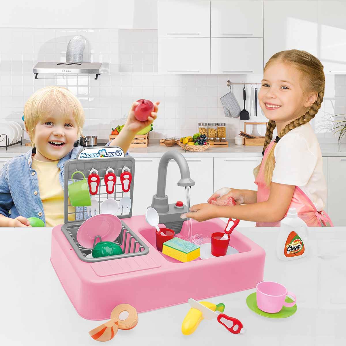 Modern Lavabo Mutfak Seti Pembe