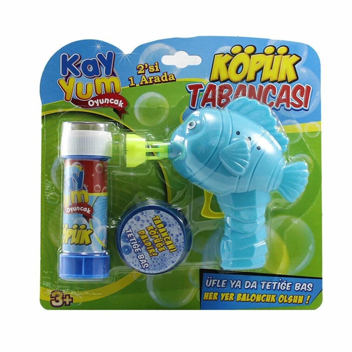 Balık Temalı Köpük Tabancası | Pilsiz Baloncuk Tabancası | Çocuklar İçin Eğitici ve Eğlenceli Dış Mekan Oyuncağı