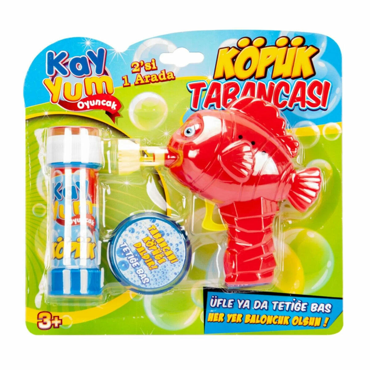 Balık Temalı Köpük Tabancası | Pilsiz Baloncuk Tabancası | Çocuklar İçin Eğitici ve Eğlenceli Dış Mekan Oyuncağı