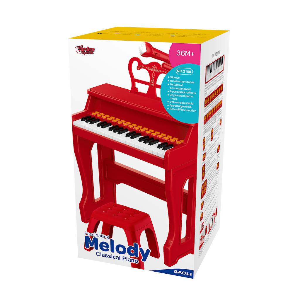 Mikrofonlu 37 Tuşlu Tabureli Mini Piyano