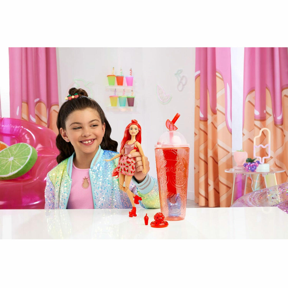 Barbie® Pop Reveal™ Meyve Serisi | 8 Sürprizli ve Slime™ Eğlenceli Bebek Seti | Meyve Kokulu Barbie Serisi