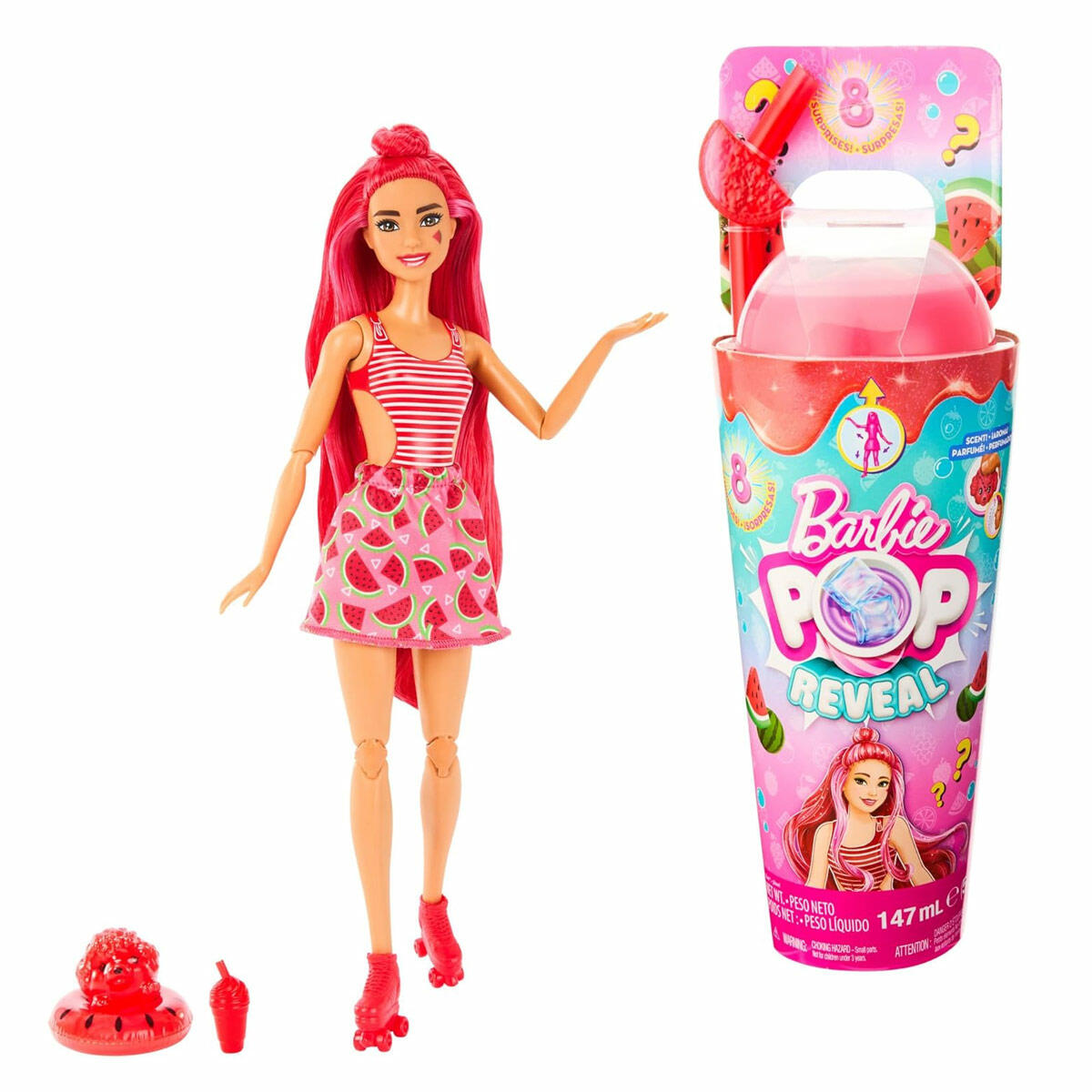 Barbie® Pop Reveal™ Meyve Serisi | 8 Sürprizli ve Slime™ Eğlenceli Bebek Seti | Meyve Kokulu Barbie Serisi