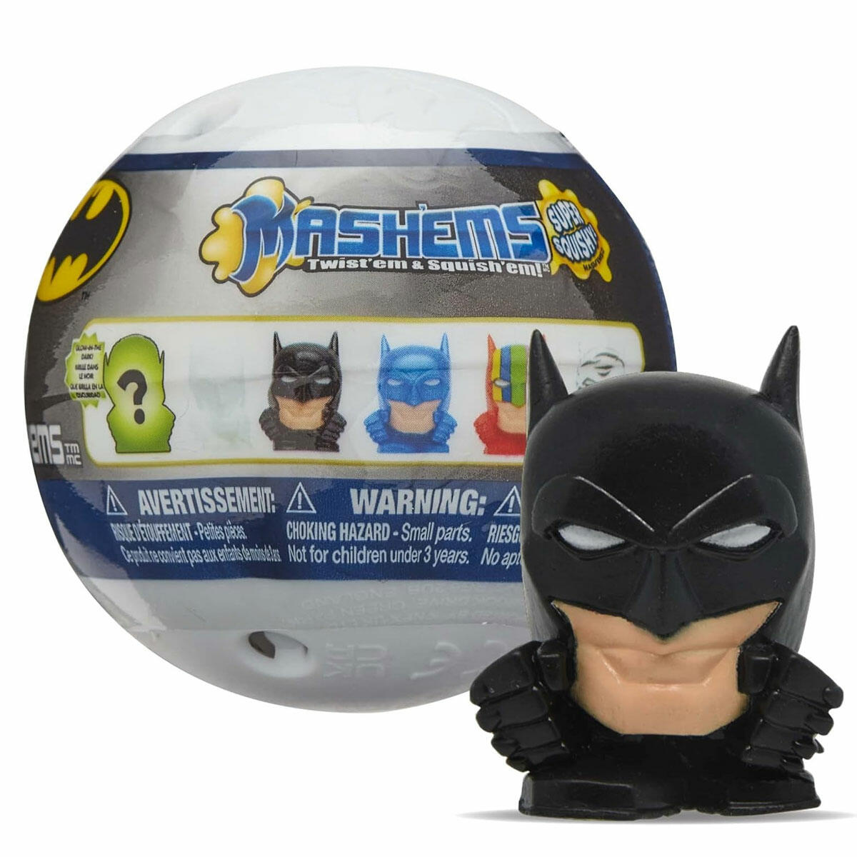 Batman Mashems Figürleri Seri 3 Yuvarlak Kutu | Sürpriz Karakterli Sıkıştırılabilir Mash'ems | Batman Aksiyon Figürü ve Stres Oyuncağı