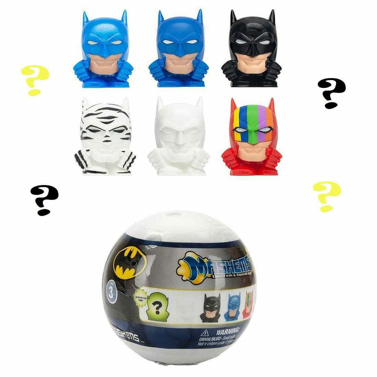 Batman Mashems Figürleri Seri 3 Yuvarlak Kutu | Sürpriz Karakterli Sıkıştırılabilir Mash'ems | Batman Aksiyon Figürü ve Stres Oyuncağı