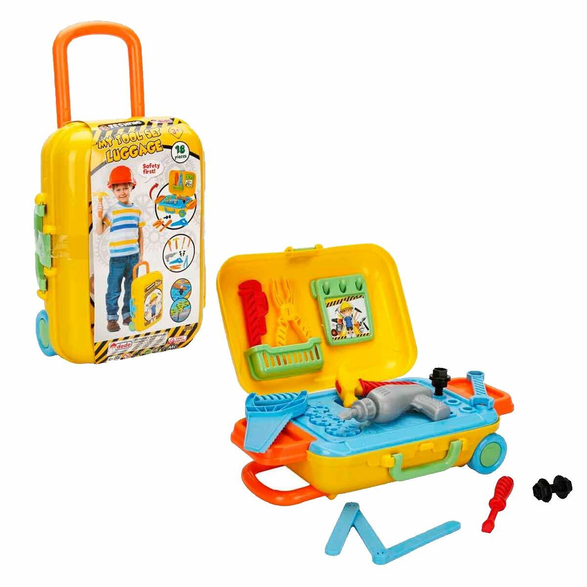 Bavul Teknik Tamir Seti 18 Parça | Tekerlekli ve Kilitli Usta Çantası | Eğitici El Aletleri Oyun Seti