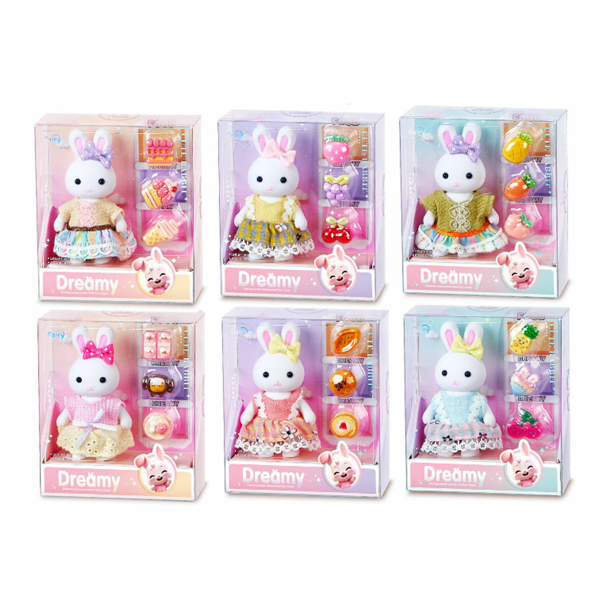 Bay Dreamy Aksesuarlı Tavşan Seti | Mini Figür ve Oyun Aksesuarları | 6 Farklı Asorti Model Seçeneği