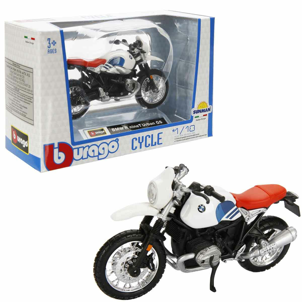 Bburago 1:18 Model Motosiklet – Gerçekçi Tasarım, Koleksiyonluk Metal Motor