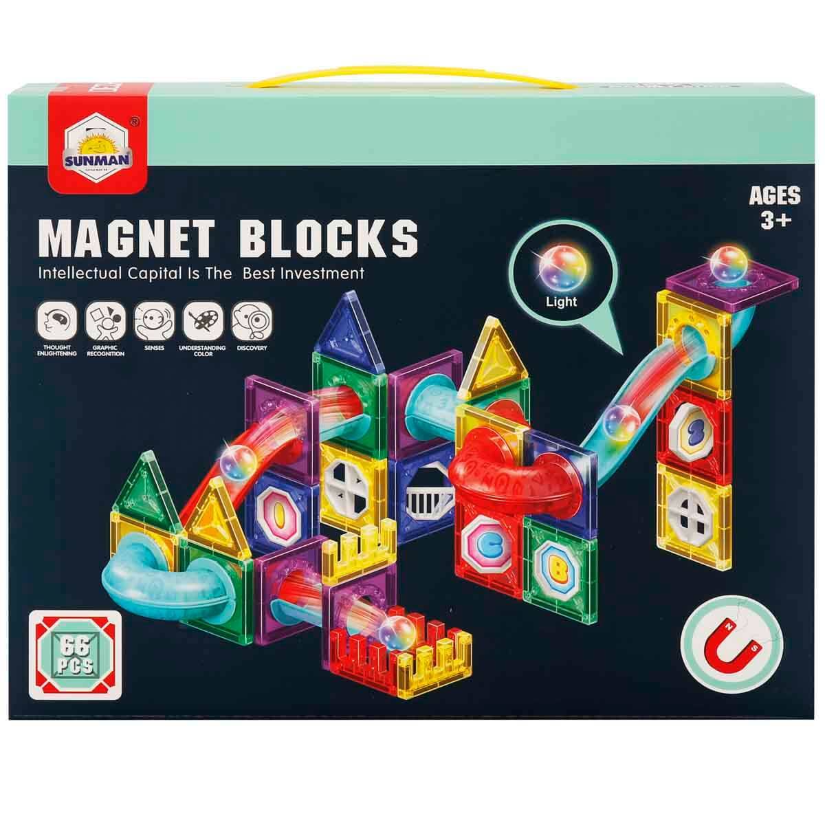 Işıklı Manyetik Blok 66 Parça