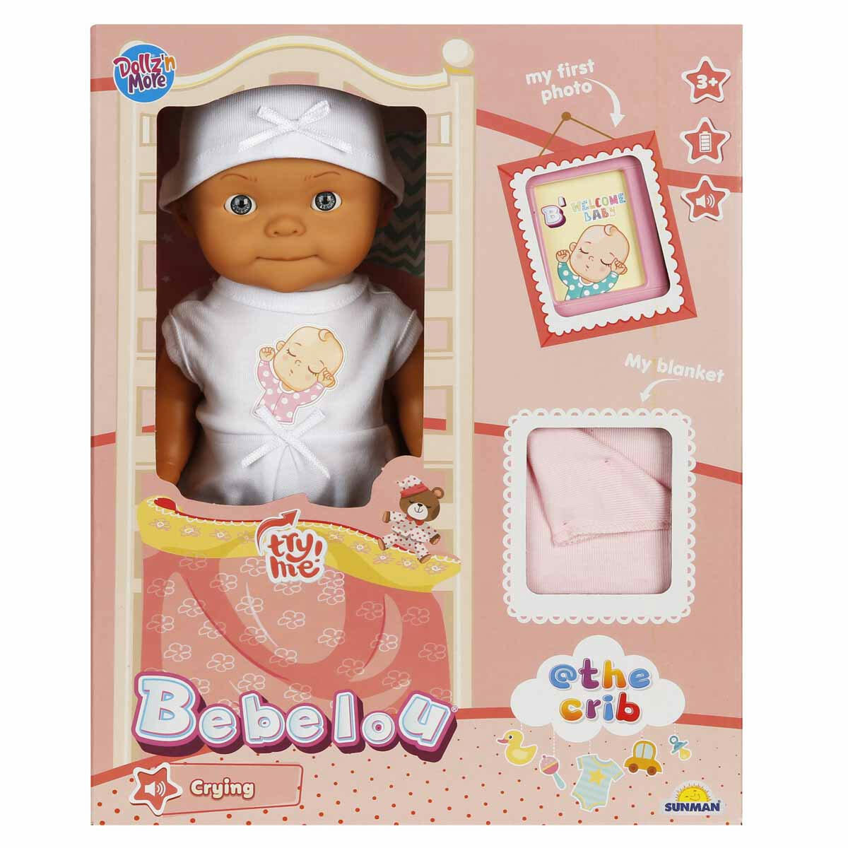 Bebelou Sesli Hoş Geldin Bebeği 30 cm | Battaniyeli Ve Sesli İnteraktif Bebek | Eğitici Rol Yapma Oyuncağı