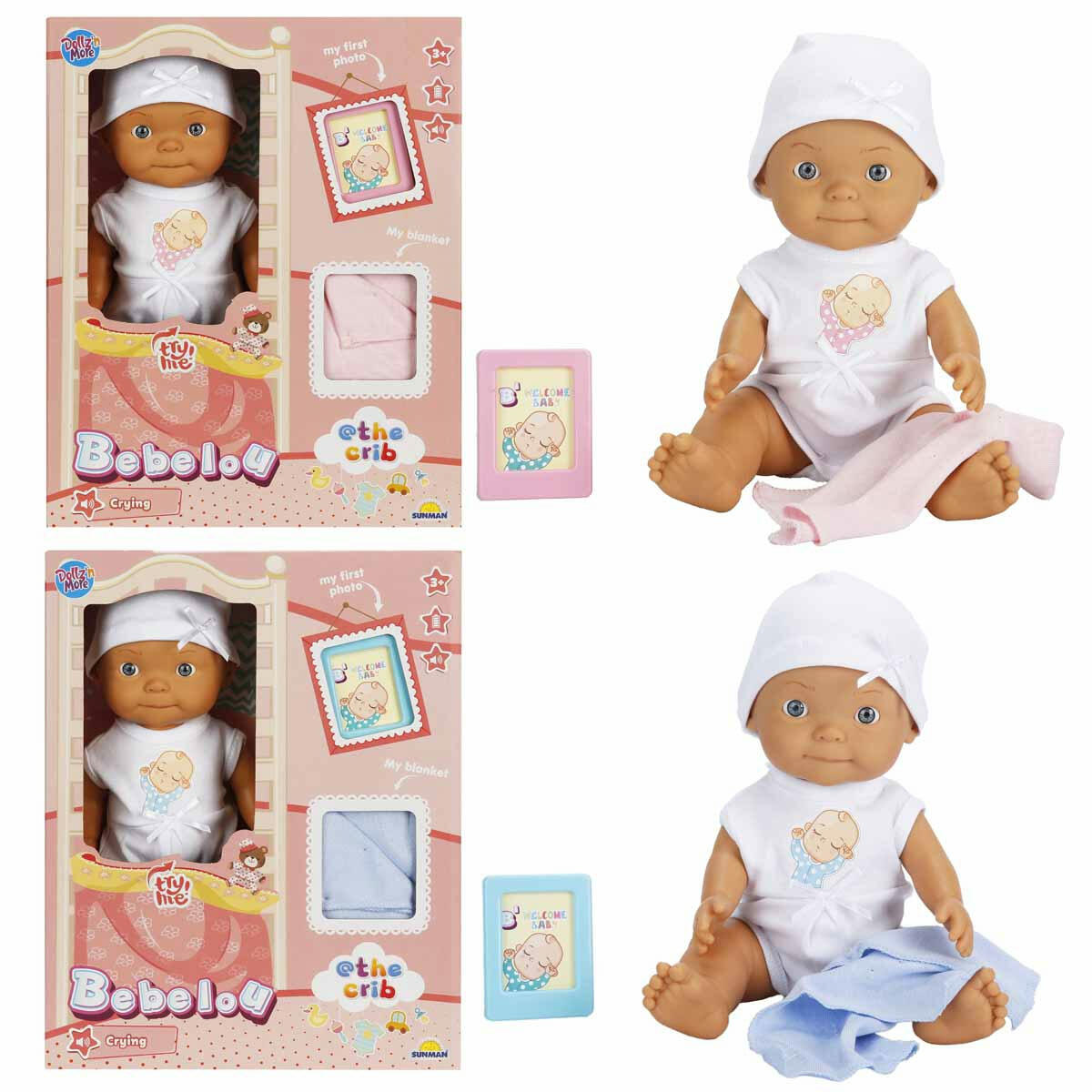 Bebelou Sesli Hoş Geldin Bebeği 30 cm | Battaniyeli Ve Sesli İnteraktif Bebek | Eğitici Rol Yapma Oyuncağı