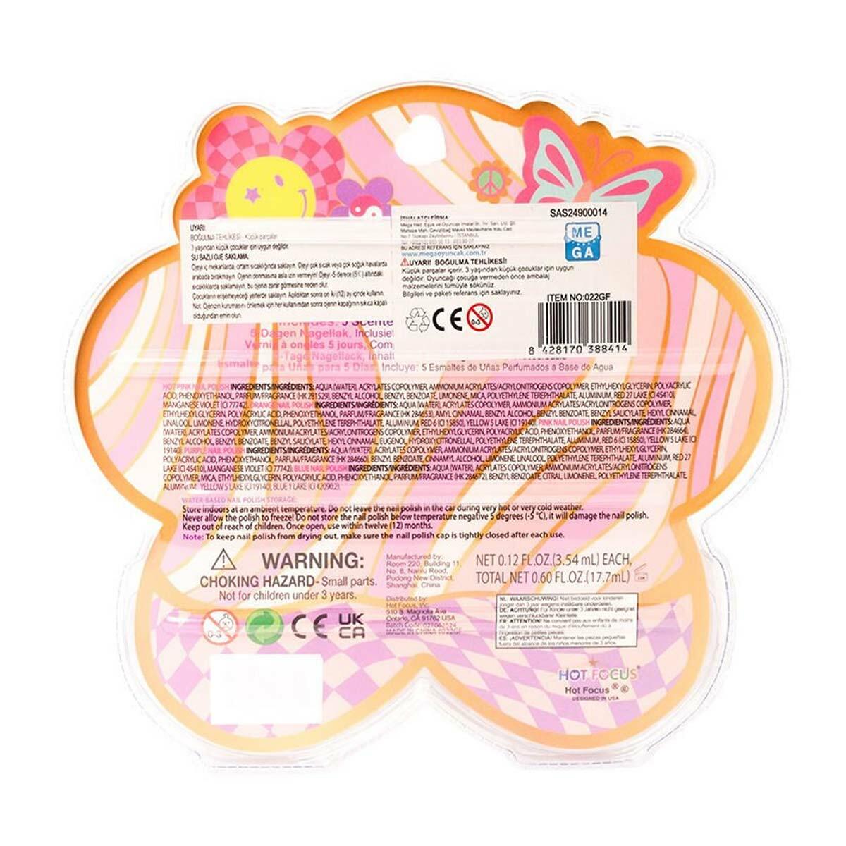 Beşli Oje Seti | Çocuklar İçin Güvenli Ve Canlı Renkli Oje Paketi | 5'li Güzellik Ve Stil Seti