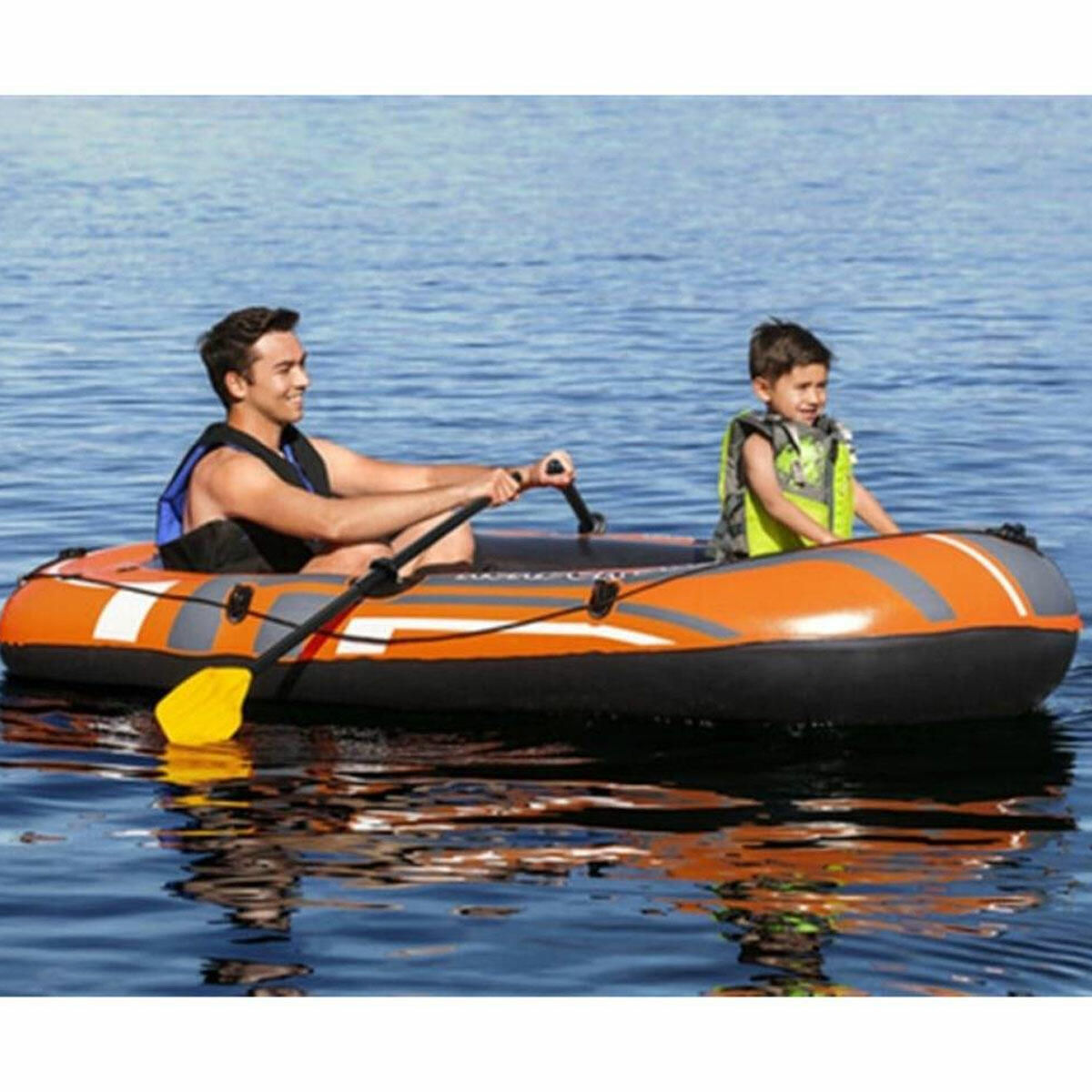 Bestway 3 Kişilik Şişme Bot Seti | 242 x 141 cm Kürekli ve Pompalı Bot Takımı | Tuzlu ve Tatlı Suya Dayanıklı PVC Şişme Bot