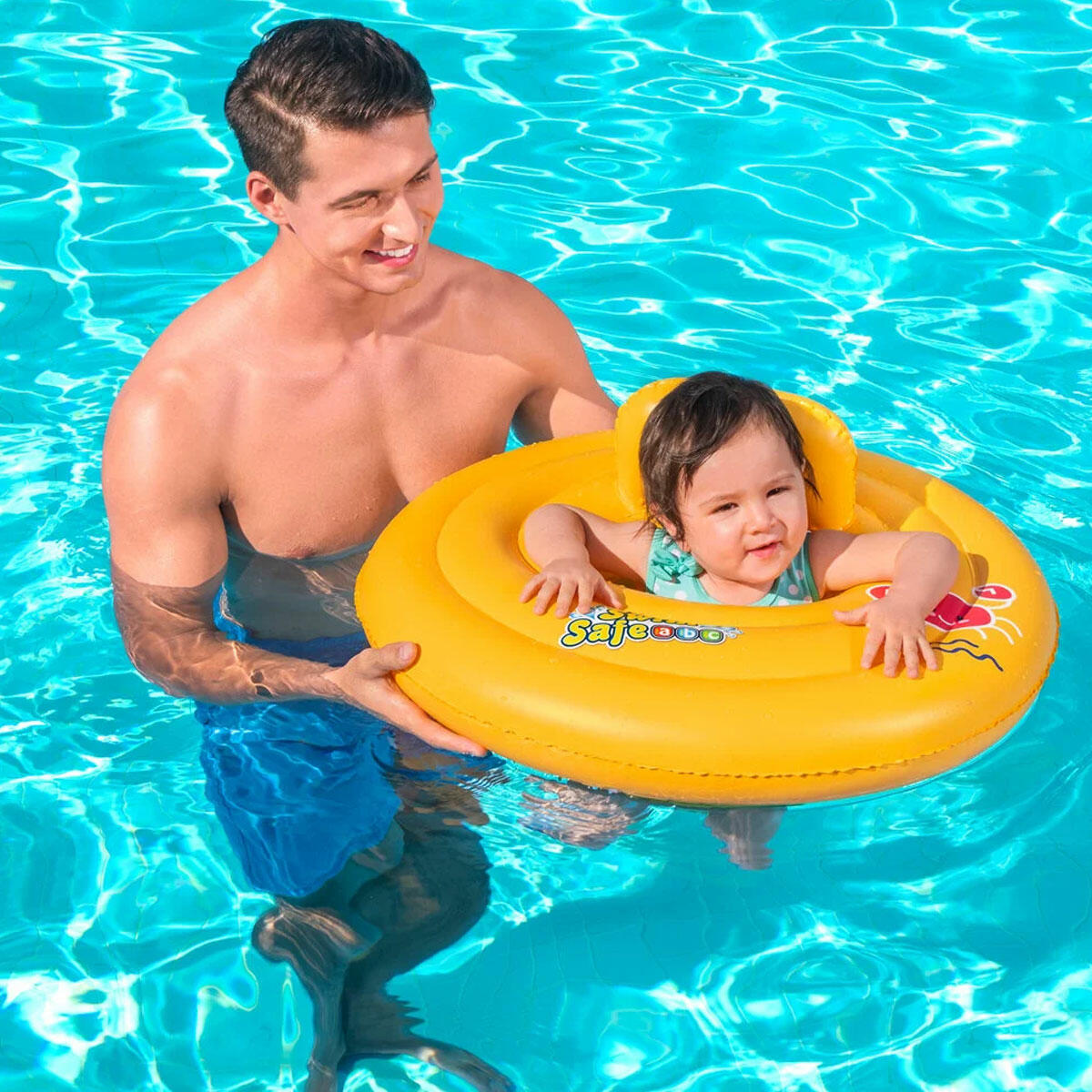 Bestway 69 cm Lüks Oturaklı Baby Float | UV 50+ Korumalı, 3 Hava Çemberli ve Güvenli Bebek Binicisi (0-3 Yaş)