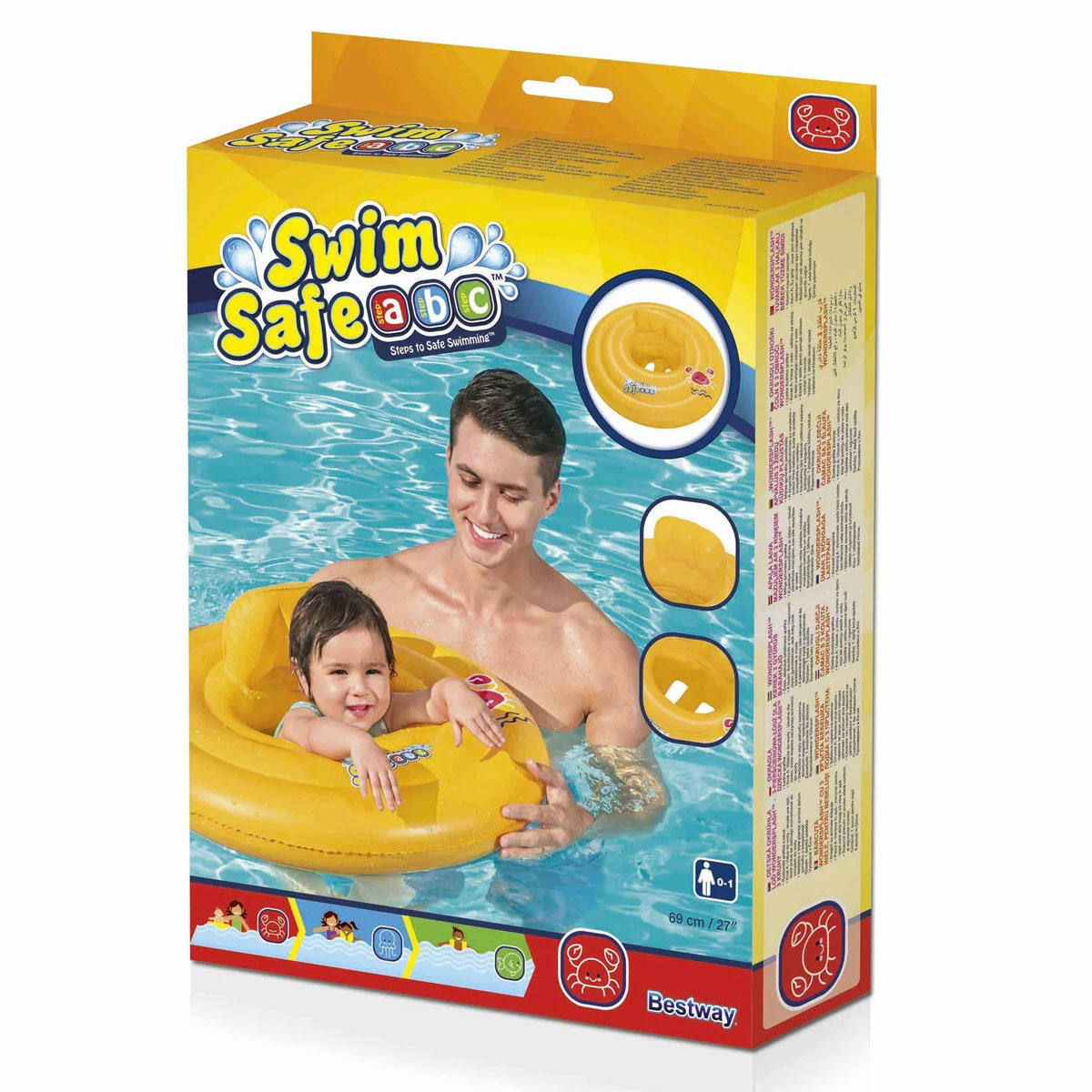 Bestway 69 cm Lüks Oturaklı Baby Float | UV 50+ Korumalı, 3 Hava Çemberli ve Güvenli Bebek Binicisi (0-3 Yaş)