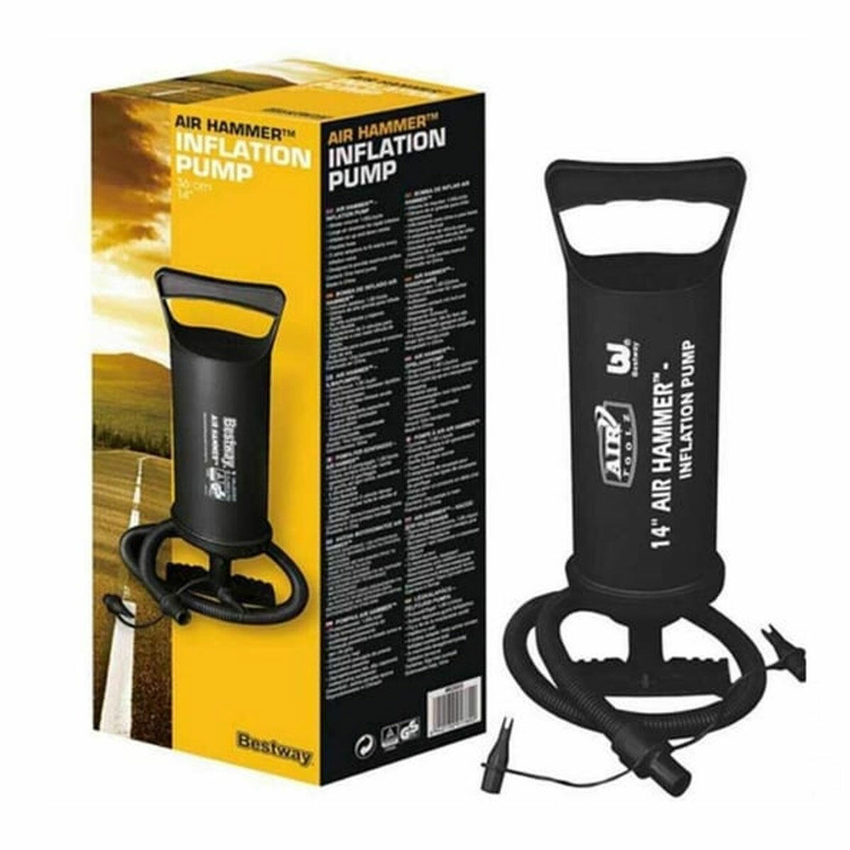 Bestway Air Hammer Çift Fonksiyonlu El Pompası 36 cm | Hızlı Şişirme ve İndirme Özellikli Dayanıklı Pompa