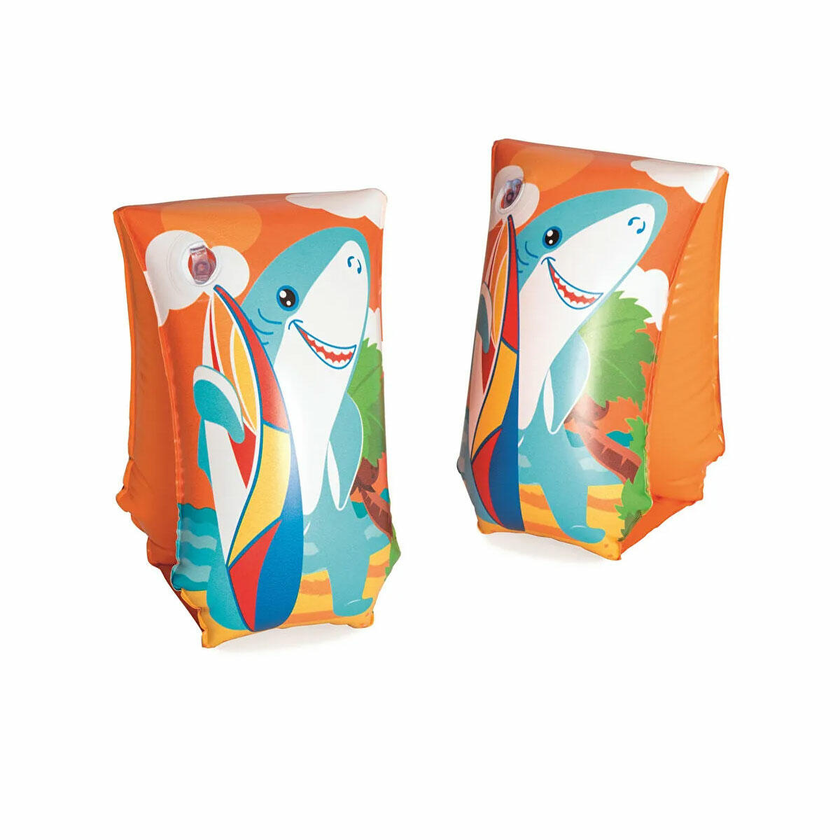 Bestway Hayvan Desenli Kolluk 30 x 15 cm | Penguen ve Köpekbalığı Desenli Dayanıklı PVC Çocuk Yüzme Yardımcısı