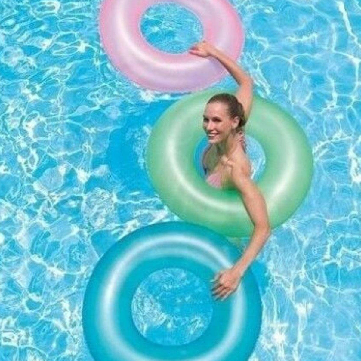 Bestway Şeffaf Simit 76 cm – Dayanıklı PVC Yüzme Simidi