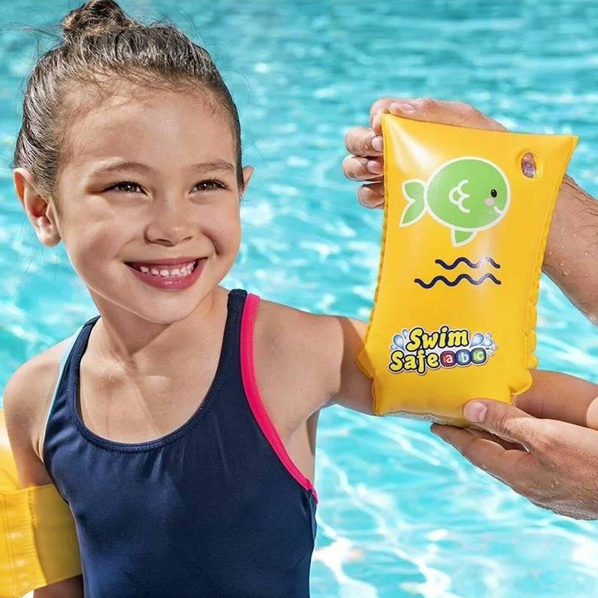 Bestway Swim Safe ABC™ WonderSplash™ Şişme Kolluk | Step C Yüzme Eğitimi Yardımcısı | Çocuklar İçin Çift Hava Çemberli Güvenli Yüzme Kolluğu
