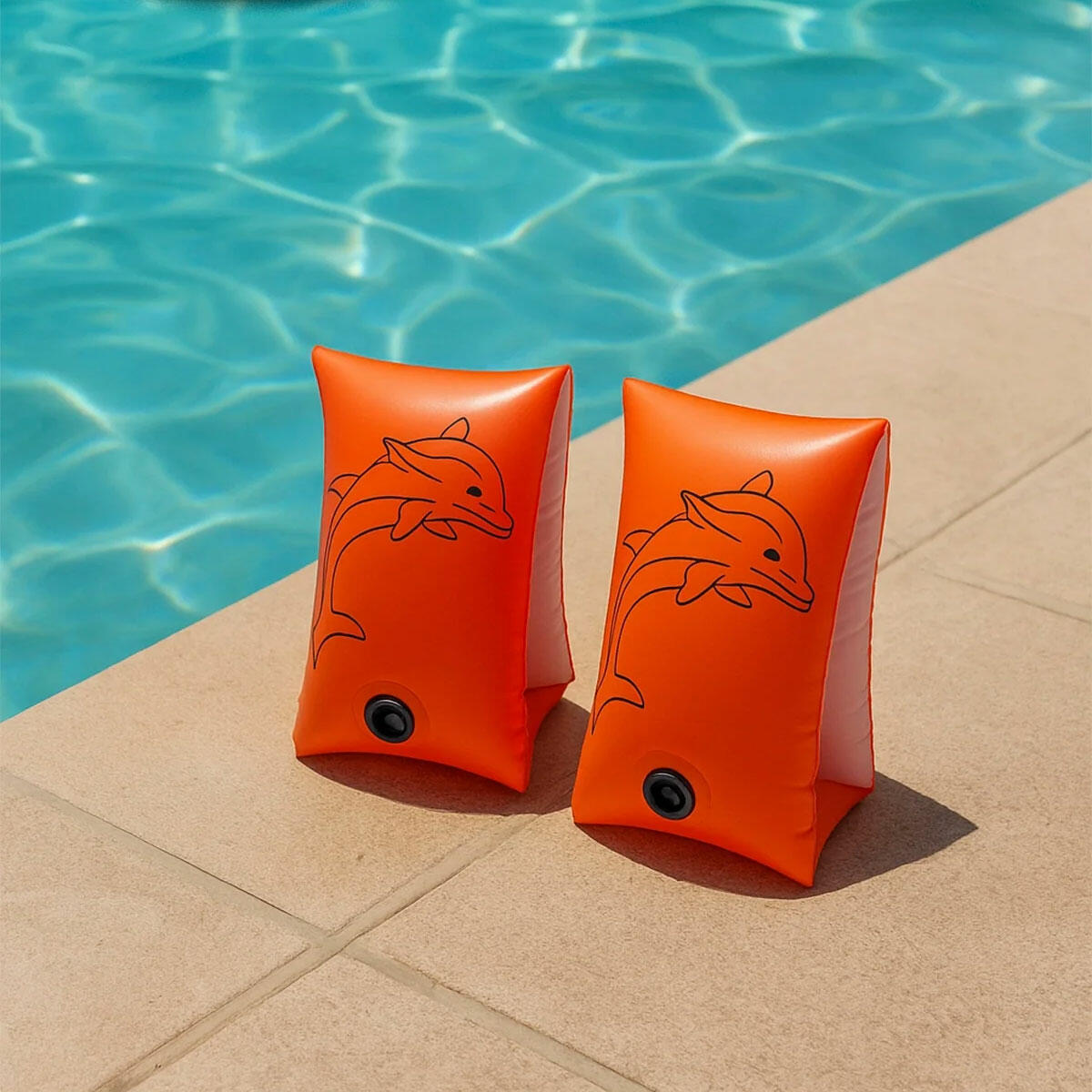 Bestway® Yunus Desenli Kolluk | 30 x 15 cm (35 x 15 cm) Kırmızı Renkli ve Çocuklar İçin Güvenli Deniz/Havuz Kolluğu