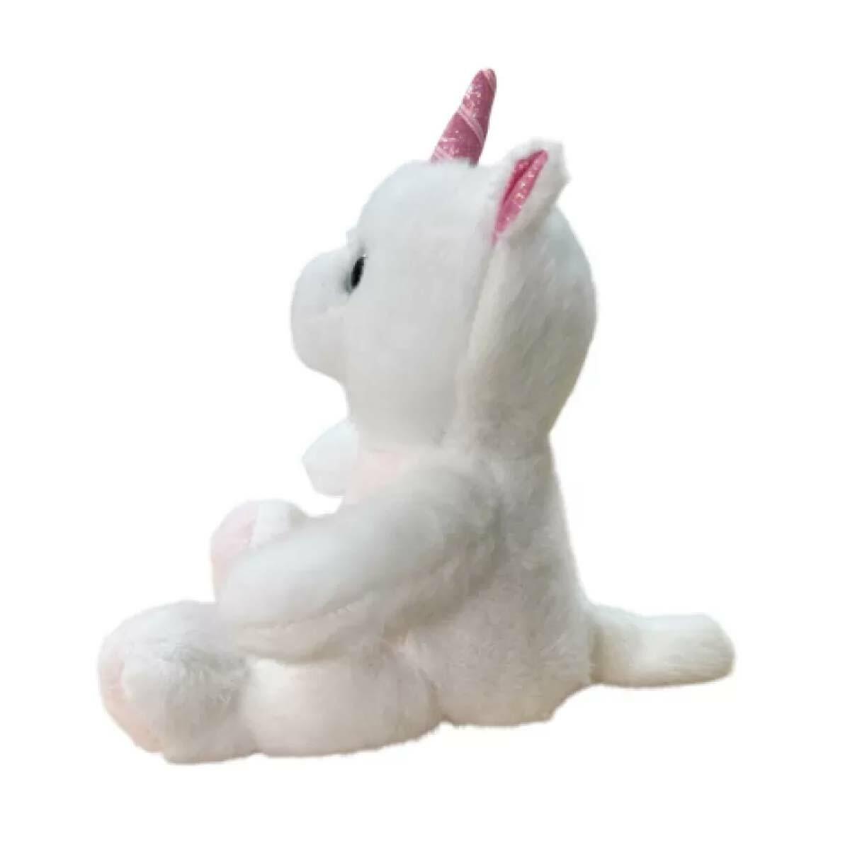 Beyaz Pelüş Unicorn 30 cm | Welsoft Dokulu Sihirli Dost | Güvenli Ve Yıkanabilir Uyku Arkadaşı