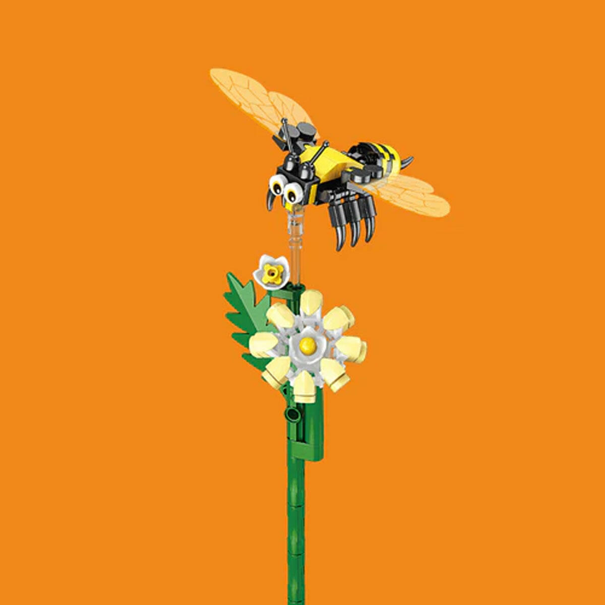 Beyaz Yonca Arısı 107 Parça Blok Seti | Dekoratif Doğa Serisi Yapım Oyuncağı | Estetik ve Eğitici Masaüstü Blok Seti