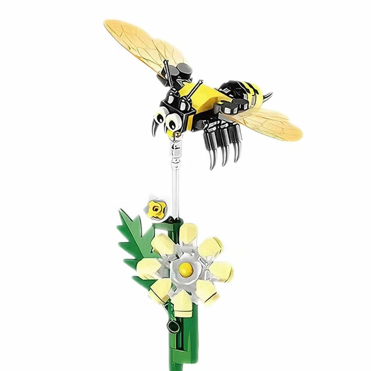 Beyaz Yonca Arısı 107 Parça Blok Seti | Dekoratif Doğa Serisi Yapım Oyuncağı | Estetik ve Eğitici Masaüstü Blok Seti