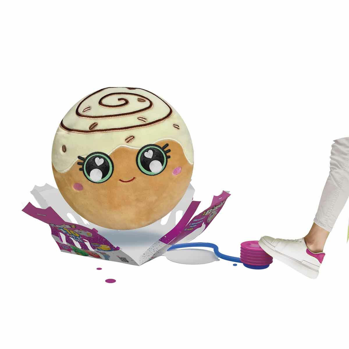 Biggies Şişme Peluş Cinnamon Roll XXL Foodies S6 | 45 cm Dev Şişirilebilir Pelüş | Foodies Serisi Pompa Dahil Sürpriz Kutu