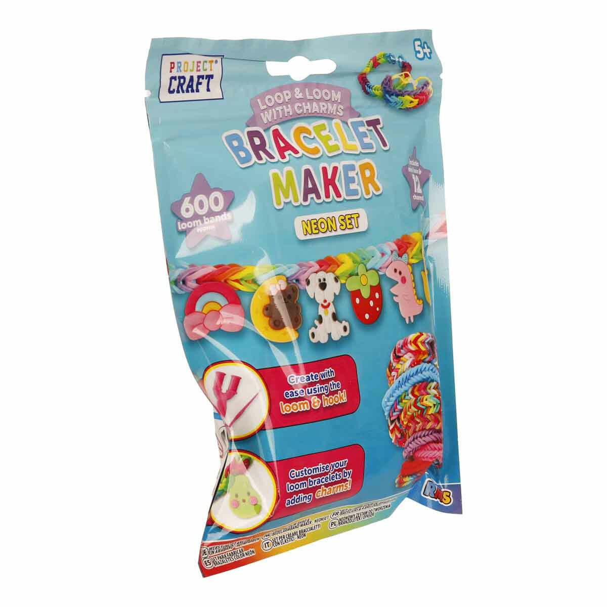 Bileklik Yapım Seti (600+ Parça) | Renkli Lastikler, Charmlar ve Örme Aparatı ile Kendin Yap Takı Tasarım Seti