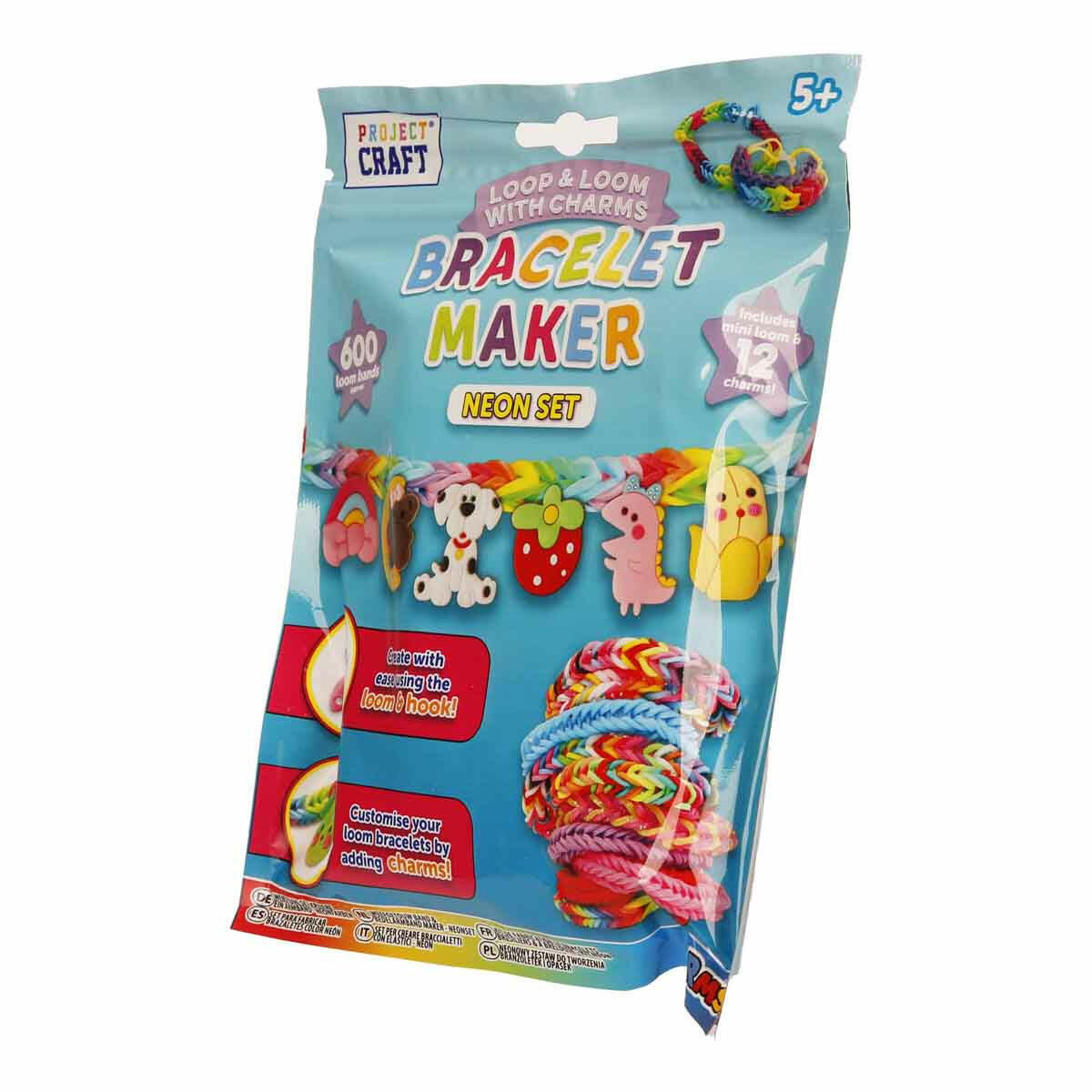 Bileklik Yapım Seti (600+ Parça) | Renkli Lastikler, Charmlar ve Örme Aparatı ile Kendin Yap Takı Tasarım Seti