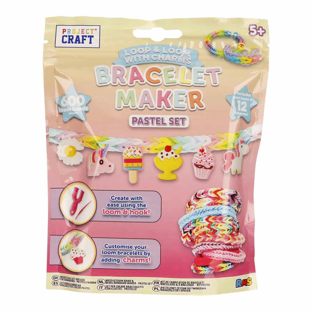 Bileklik Yapım Seti (600+ Parça) | Renkli Lastikler, Charmlar ve Örme Aparatı ile Kendin Yap Takı Tasarım Seti