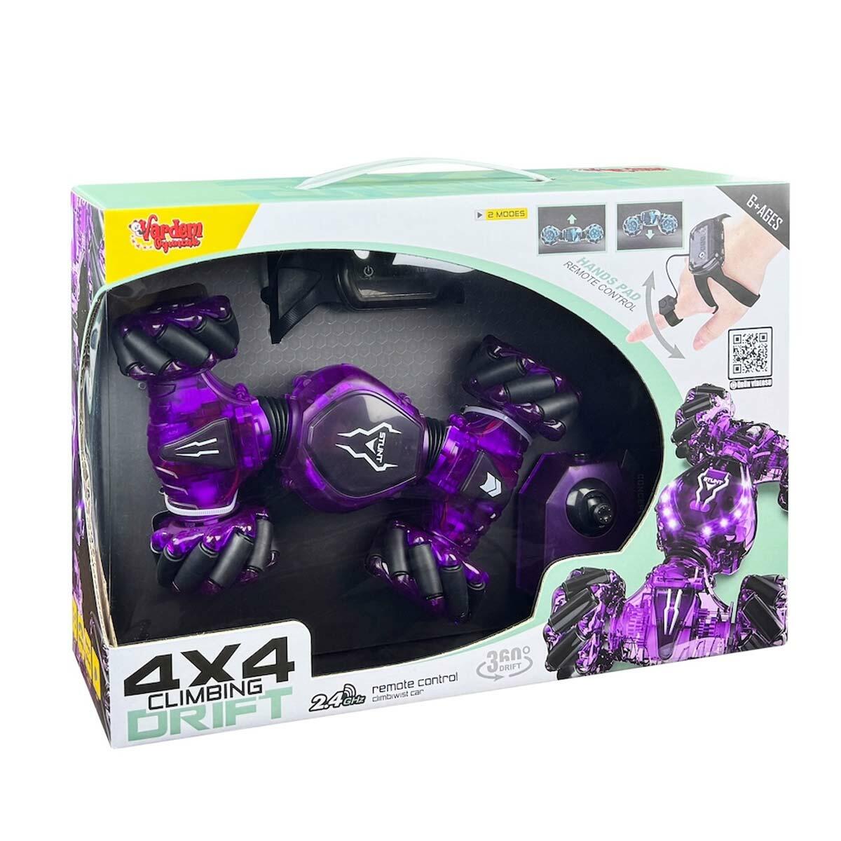 Bilekten Kontrol Uzaktan Kumandalı 4x4 Drift Araba | Şeffaf Işıklı Şarjlı Yarış Aracı | Hareket Sensörlü Akıllı Oyuncak