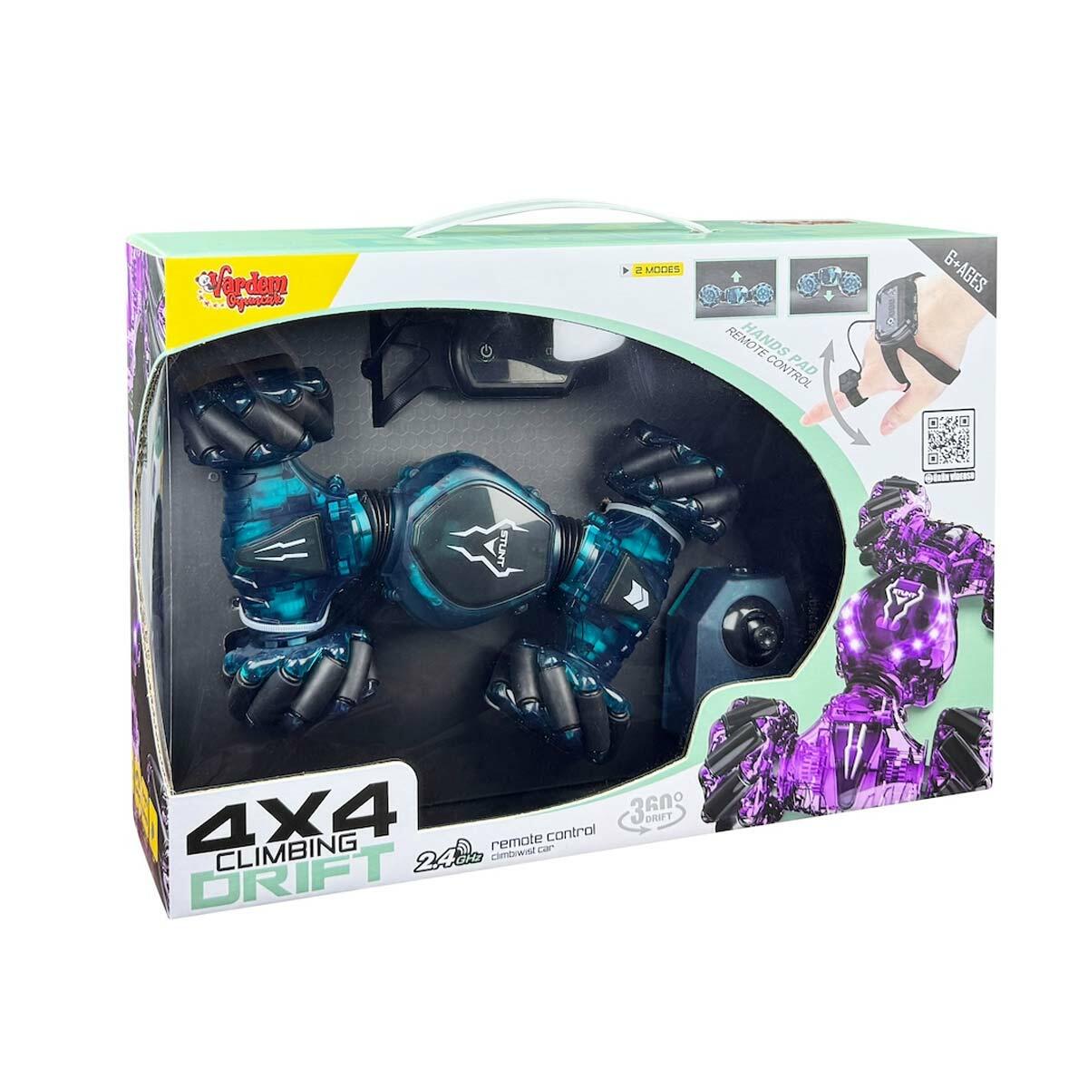 Bilekten Kontrol Uzaktan Kumandalı 4x4 Drift Araba | Şeffaf Işıklı Şarjlı Yarış Aracı | Hareket Sensörlü Akıllı Oyuncak