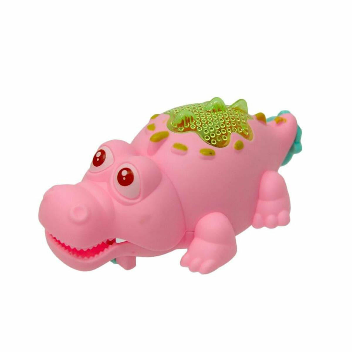 Birlik Oyuncak Pilli Işıklı Çekmeli Timsah | Hareketli ve Renkli Işıklı Hayvan Figürü | Çocuklar İçin Eğitici ve Eğlenceli İnteraktif Oyuncak