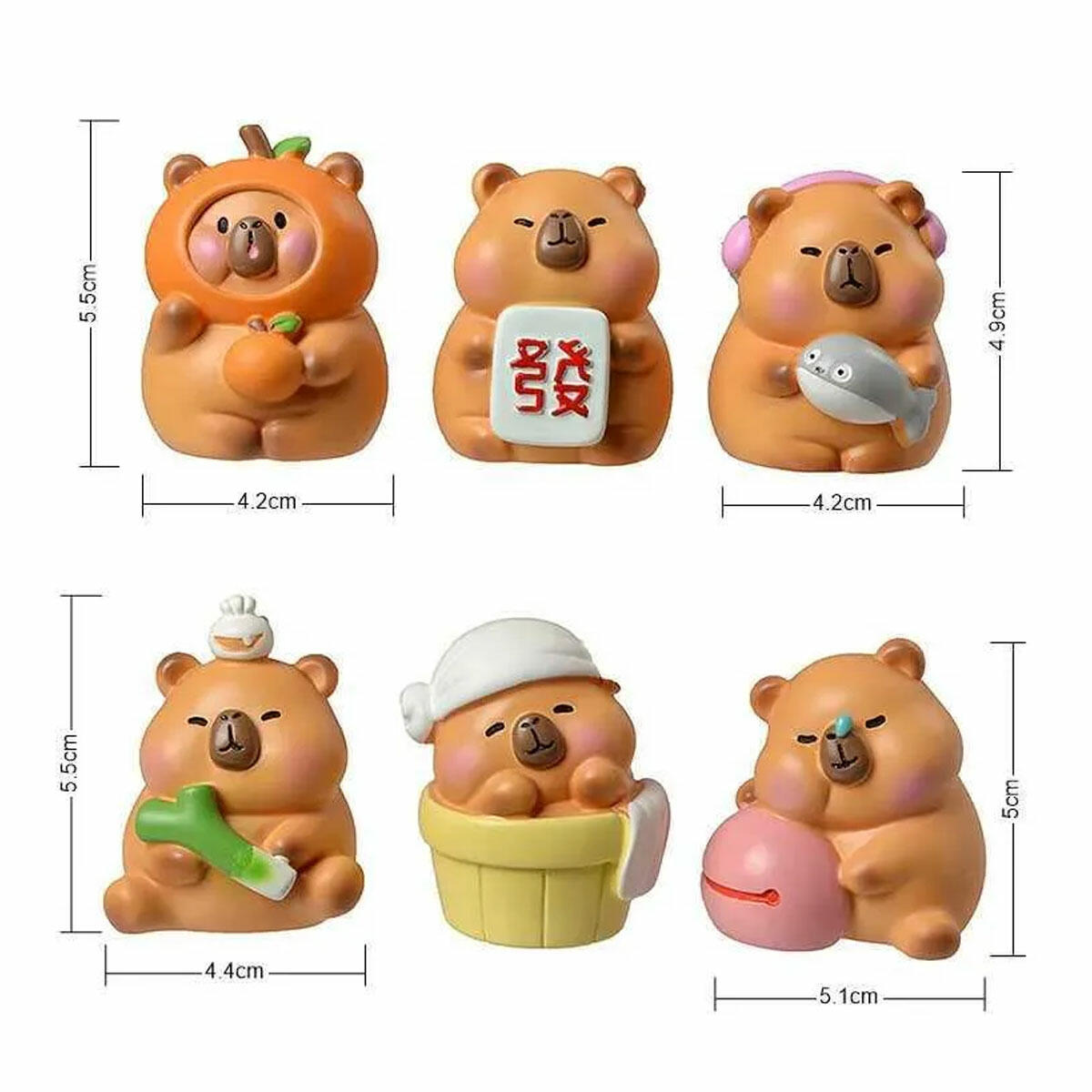 Blind Box Sevimli Hayvanlar Capibera Figür | Sürpriz Kutulu Mini Kapibara Koleksiyonu (5 - 5.5 cm)