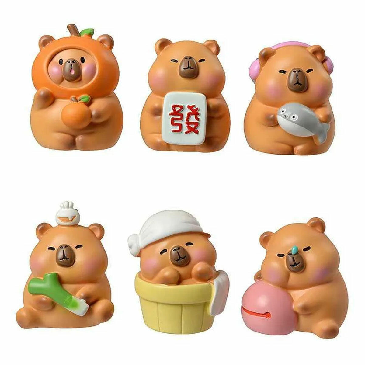 Blind Box Sevimli Hayvanlar Capibera Figür | Sürpriz Kutulu Mini Kapibara Koleksiyonu (5 - 5.5 cm)