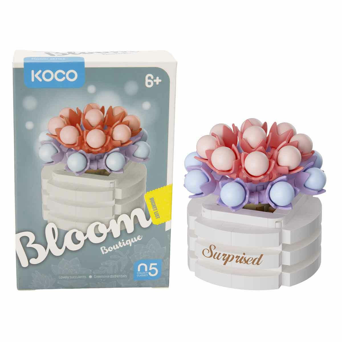Bloom Boutique Sukulent Saksı Çiçekleri 3D Puzzle | KOCO Mini İnşaat Blokları ve Koleksiyonluk Çiçek Serisi